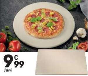 Pierre à pizza pour four ou barbecue ronde (38 cm de diamètre) ou rectangulaire (38x30 cm)