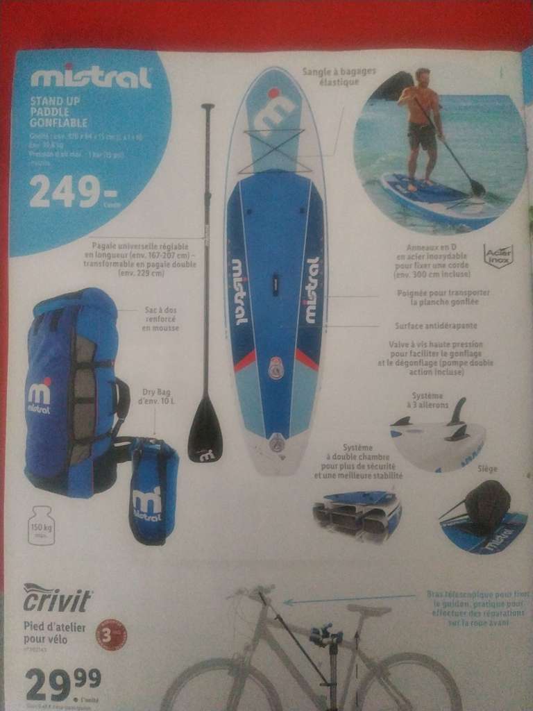 Stand Up Paddle gonflable Mistral + accessoires