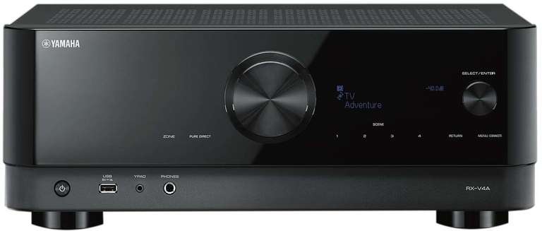 Amplificateur 5.2 Yamaha RX-V4A - son Surround, 8K/60 Hz & 4K/120 Hz, HDR10+, Dolby Audio & Vision, YPAO, Bluetooth / MusicCast / Wi-Fi