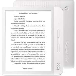 Liseuse 7" Kobo Libra H2O - E Ink Carta, 8 Go, Wi-Fi, blanc