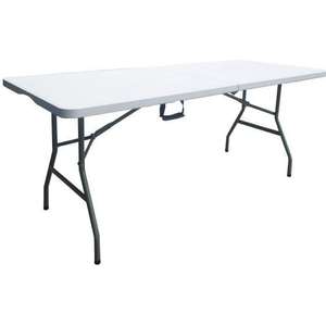 Table pliante pour 8 personnes - 180x74x73.5cm, Blanc