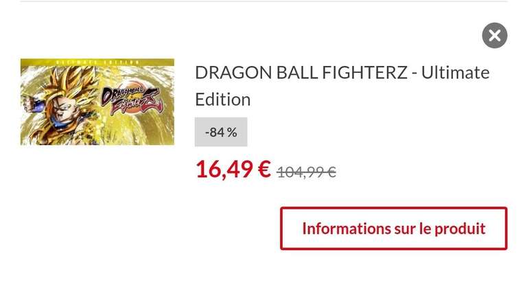Jeu Dragon Ball Fighterz - Ultimate Edition sur Nintendo Switch (Via store console - Dématérialisé)