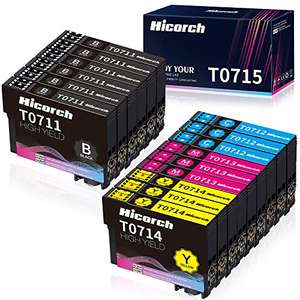 Lot de 15 cartouches d'encre Hicorch T0715 compatible pour une sélection d'imprimantes Epson (vendeur tiers)