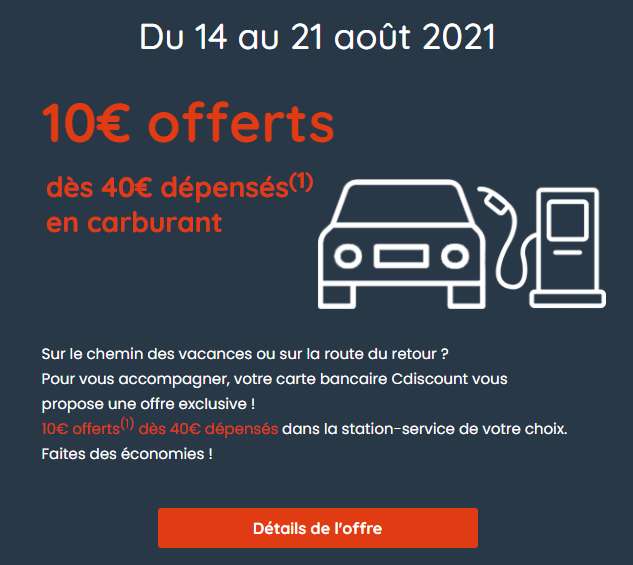 [Carte Cdiscount & FloaBank] 10€ offert en bon d'achat Cdiscount dès 40€ d'achat en carburant