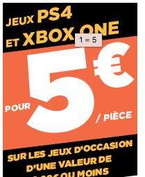 Sélection de jeux PS4 et Xbox One d'occasion à 5€