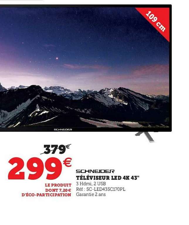 TV 43" Schneider SC-LED43SC170PL - UHD 4K, Smart TV (22-35-44-56)