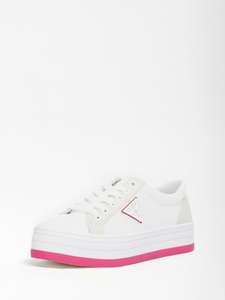 Paire de sneakers Guess Brodey Insertions Suedees pour Femme - Rose, Tailles 39 à 41