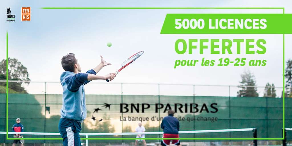 [19-25 ans] 5000 licences de tennis offertes (sous conditions - wearetennis.bnpparibas)