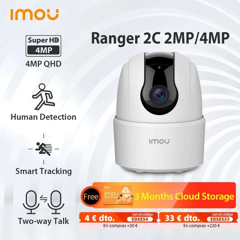 Camera de surveillance Imou Ranger 2C - Wifi, 360° + SD 32 Go (23.59€ via AUG3 - Entrepôt Espagne)