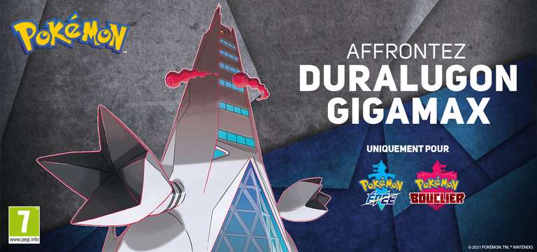Code Raid Duralugon Gigamax offert pour Pokémon épée et bouclier