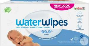 9 Paquets de 60 Lingettes Bio bébé WaterWipes (540 Lingettes)