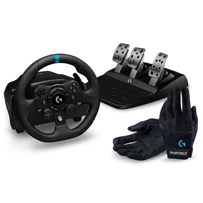 Pack volant + pédalier + gants Logitech G923 Trueforce pour Xbox et PC