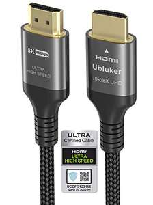 Câble HDMI 2.1 certifié Ubluker - 2m (Vendeur tiers)
