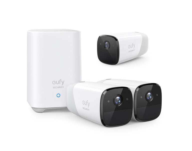 Système de surveillance sans fil Eufy EufyCam2 : 3 caméras de sécurité + Homebase 2