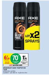 Lot de 2 Déodorants Axe - Parfum au choix (via 4.83€ sur la carte)