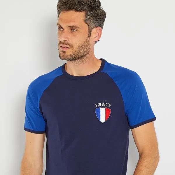 T-shirt supporter France, Espagne ou Portugal eco-conception (Taille S a XXL)