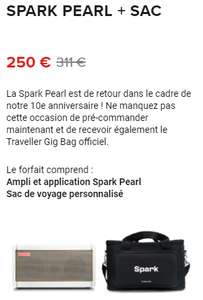 Ampli guitare Spark Pearl + son application avec Sac de voyage officiel - positivegrid.com