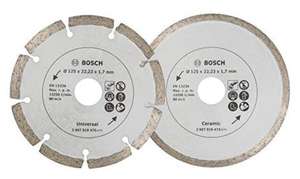 Lot de 2 disques diamantés Bosch pour carrelage et matériaux de construction - Ø 125 mm