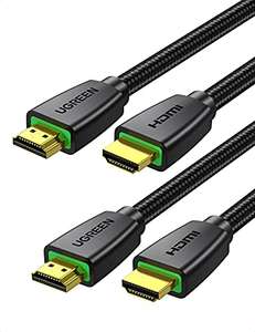 Lot de 2 câbles HDMI UGreen 2.0 - 4K/60Hz & 2K/144Hz, 18Gbps, HDR, 3D, TrueHD 7.1, Dolby Vision & Atmos, Plaqués or (1m - Vendeur tiers)