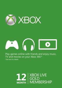 Abonnement de 12 mois au Xbox Live Gold (Dématérialisé - Turquie)