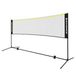 Filet de badminton transportable Songmics - 5 m, Noir et jaune, Sac de transport (Vendeur tiers)