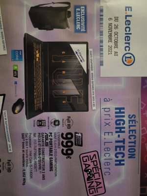 PC Portable 17.3" Asus TUF F17-TUF766HC-HX097T - Full HD, i5-11400H, 512 Go SSD, 16 Go RAM, RTX 3050 (4 Go)