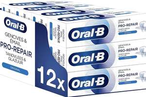 Pack de 12 tubes de dentifrice Oral-B Pro-Repair Gencives/émail - 12 x 75ml