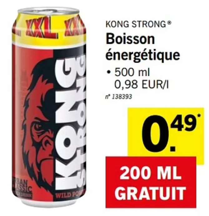 Cannette de boisson énergétique Kong strong - 500ml