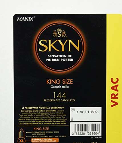 Mega pack de 144 Préservatifs sans latex Skyn King Size - Grande taille