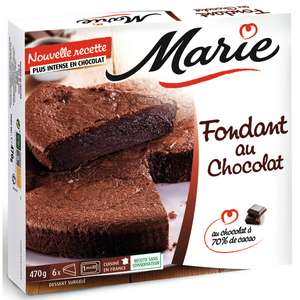 Fondant au chocolat surgelé Marie (Via 1.65€ sur Carte Fidélité) - Hyper/Super