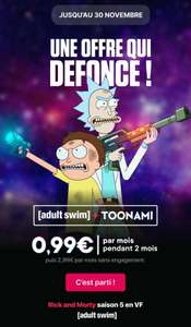 Le bouquet TV Adult Swim + Toonami à 0.99€/mois pendant 2 Mois (Sans engagement - Dématérialisé)