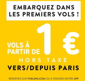 Sélection de Vols en Promotion vers ou depuis Paris à partir de 1€ (hors Taxe)