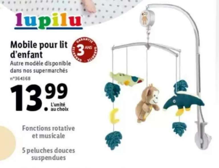 Sélection de produits bébé en promotion - Ex : Mobile pour lit d'enfant Lupilu
