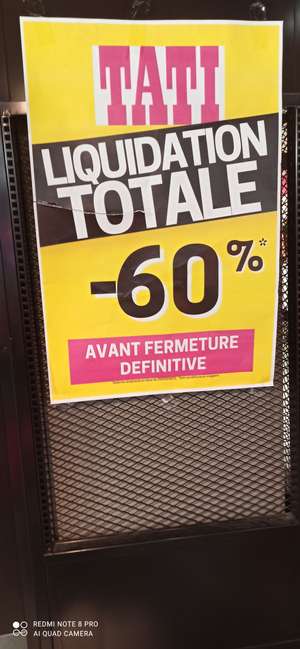 60% de réduction sur tout le magasin avant fermeture définitive - Roques (31)
