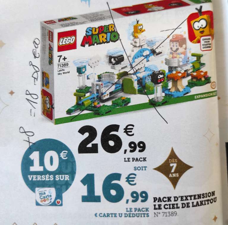Jouet Lego Super Mario (71389) - Ensemble d’Extension Le Monde du Ciel de Lakitu (Via 10€ sur Carte Fidélité)
