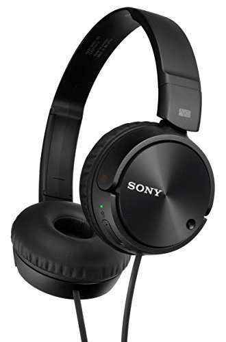 Casque filaire à réduction de bruit Sony MDR-ZX110NAB - Noir, 80h d'autonomie