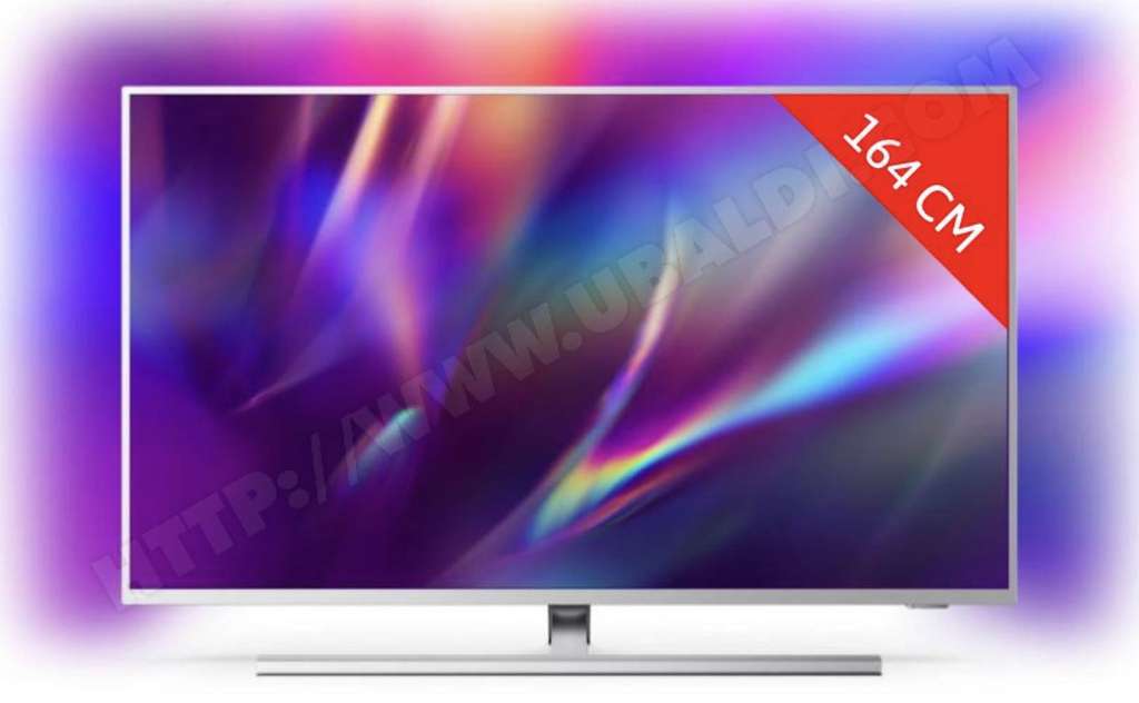 TV 65" Philips 65PUS8555 - 4K, LED, HDR10+ / HLG, Dolby Vision & Atmos, P5, Ambilight 3 côtés, Android TV