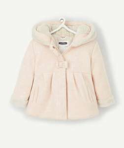 Manteau bébé en drap de laine en rembourrage recyclé - rose ( livraison gratuite en magasin)