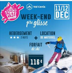 Séjour de 2 Nuits en Hôtel *** avec Location de matériel et Forfait Ski du 10 au 12/12/2021 - Val Cenis (73)