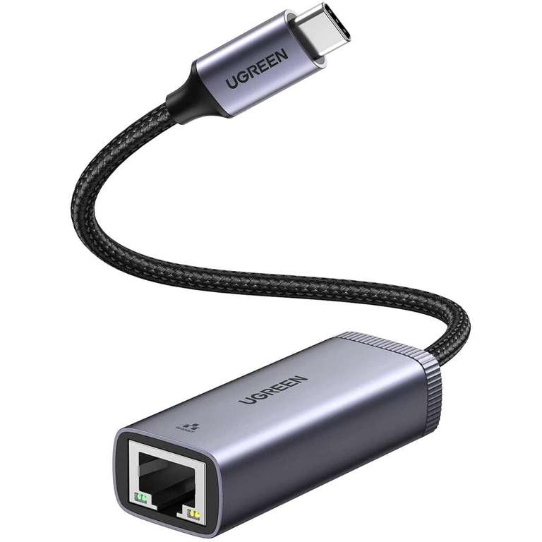 Adaptateur Ugreen Gigabit - USB-C vers Ethernet / Thunderbolt 3 vers RJ45, 1000 Mbps, Nylon tressé (Vendeur tiers)