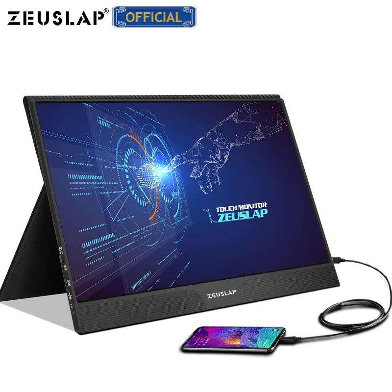 Écran portable 15,6" Zeuslap Z15ST - Full HD IPS, Tactile, 4ms, 2x USB-C, Mini HDMI, Hauts-parleurs (Entrepôt France)