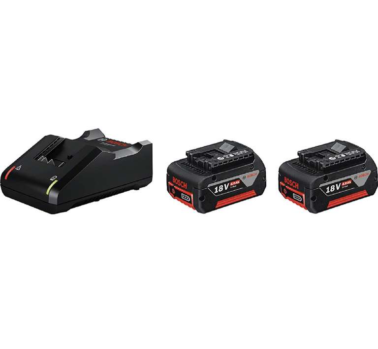 Set de recharge Bosch Professional 1600A019S0 - chargeur GAL 18V-40 + 2 batteries GBA 18V 4.0 Ah