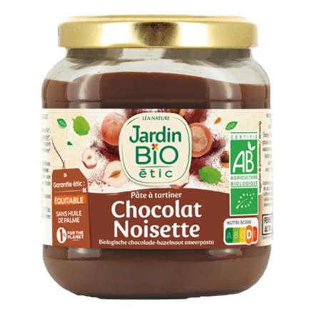 50% remboursés pour l'achat de 2 pots de pâte tartiner Jardin Bio Étic - Ex : 2 Pots Chocolat Noisette 750 g (via 6.49€ d'ODR Shopmium)