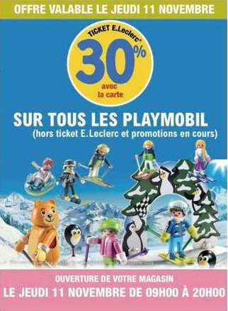 30% offerts en Ticket leclerc sur tous les Playmobil - E.leclerc vannes (56)