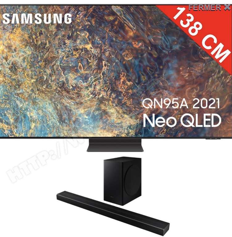 TV Neo QLED 55" Samsung QE55QN95A - 4K UHD, Smart TV + Barre de Son Samsung HW-Q60T (Via code et ODR)