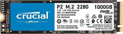 SSD interne M.2 NVMe Crucial P2 CT1000P2SSD8 (TLC 3D) - 1To (via coupon)