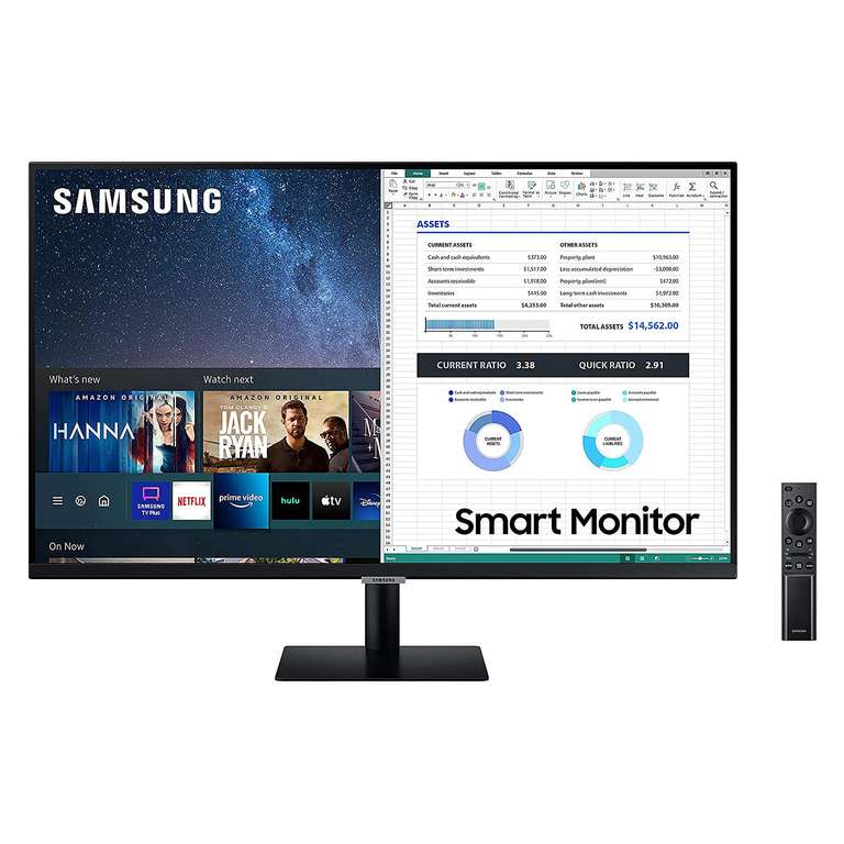 Écran PC connecté 32" Samsung Smart Monitor M5 avec Télécommande - Full HD, Dalle VA, HDR 10, 8 ms, WiFi / Bluetooth (Via ODR de 59.47€)