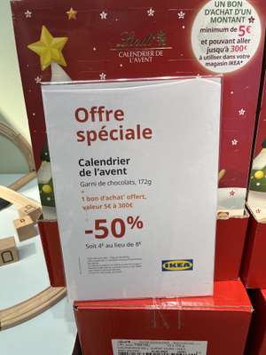 Calendrier de l’avent garni de chocolat Ikea + Bon d’achat de 5€ minimum