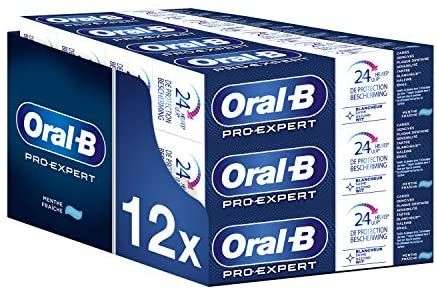 Pack de 12 Dentifrices Oral-B Pro-Expert Blancheur Saine - 12x75 ml (9.3€ via abonnement)