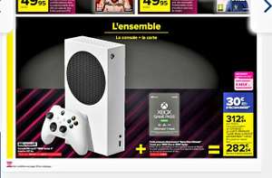 Console Microsoft Xbox Series S (512 Go) + abonnement d'un mois au Xbox Game Pass Ultimate (via 30€ sur la carte de fidélité)